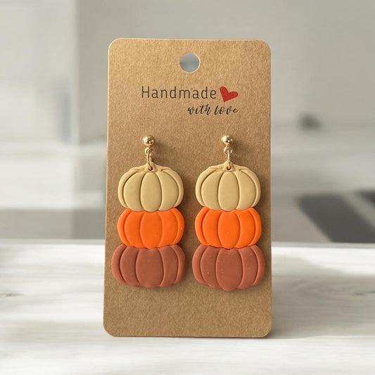 3-Tiered Pumpkin Earrings