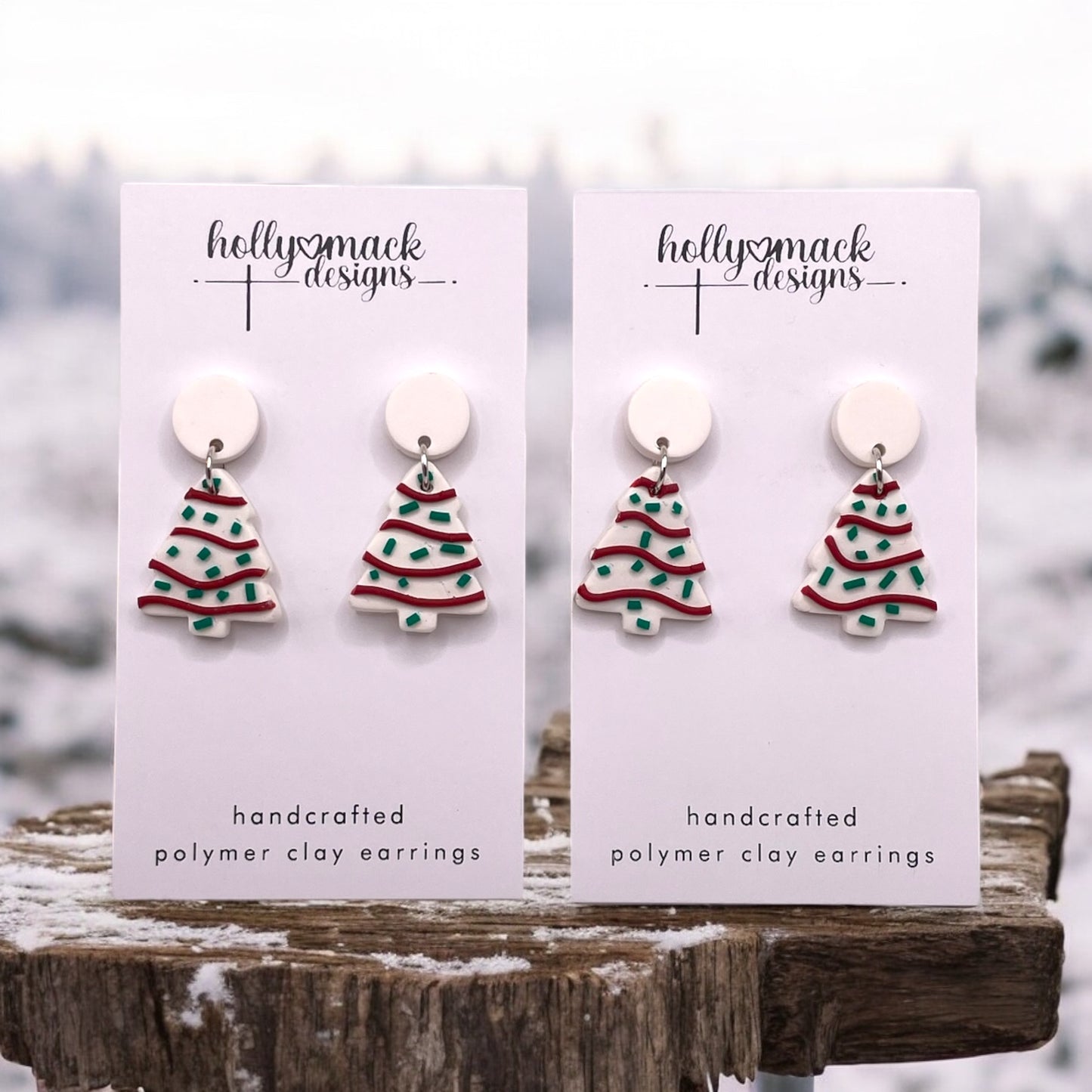 Christmas Tree Cake Earrings