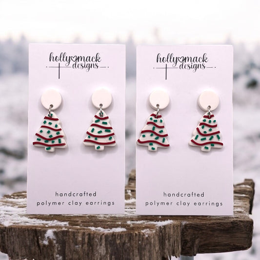 Christmas Tree Cake Earrings