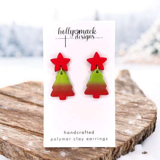 Christmas Tree Studded Dangles