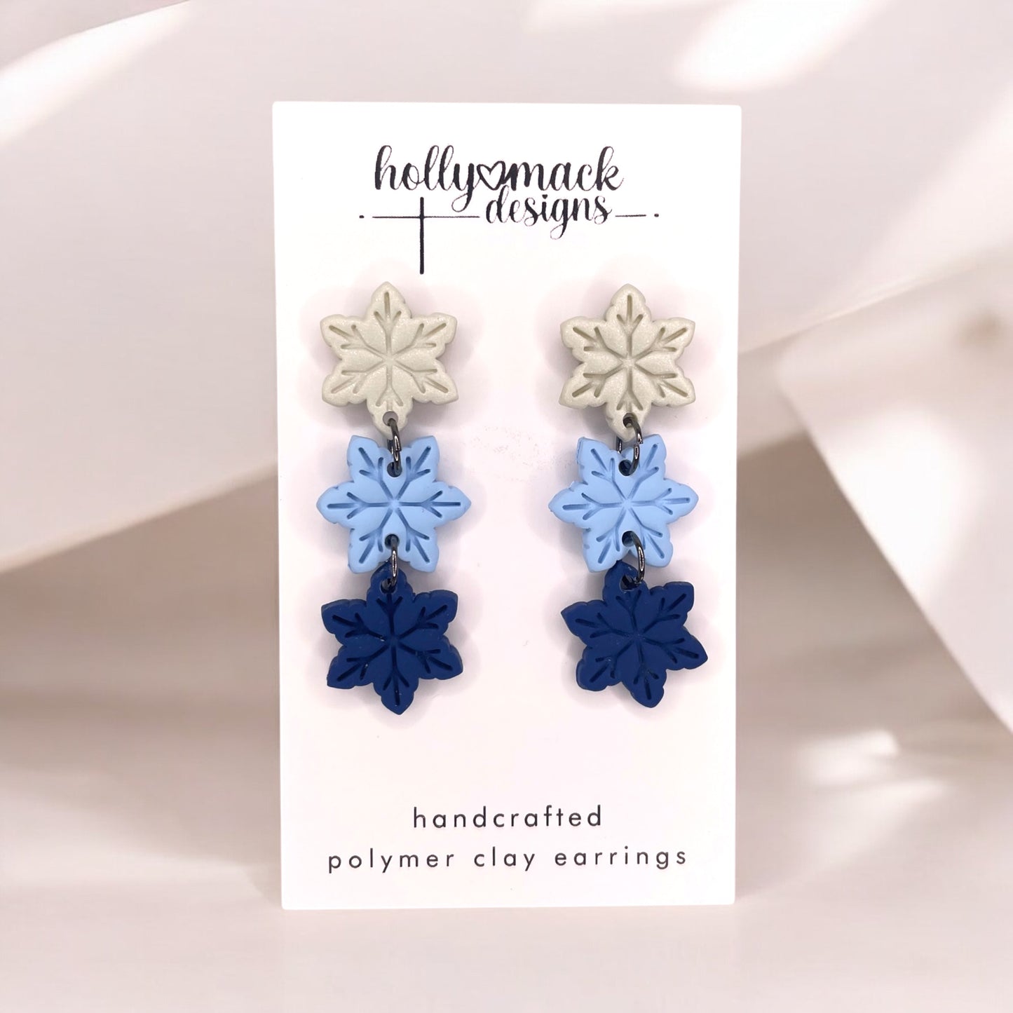 3-Tiered Snowflake Dangle Earrings